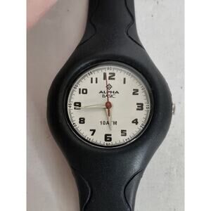 Rare Alpha Basic Uunisex Analog Quartz Watch Silicone Band New Battery Running